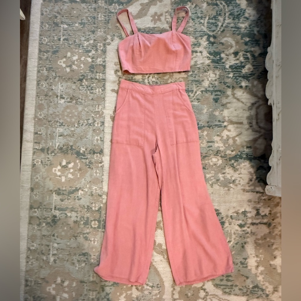 🌸 Pink Linen Two-Piece Set 🌸